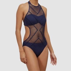 Kenneth Cole | One Piece Crotchet Mesh Swimsuit | S